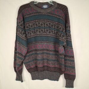 Vintage Knights Bridge Men's XL Wool Blend Knit Sweater Made‎ In England Preppy